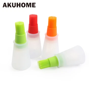 

Silicone Basting Oil Brush with Bottle Kitchen Cooking Tools Baking Heat Resistant Grill Brush Bread Pancake BBQ Oil Container