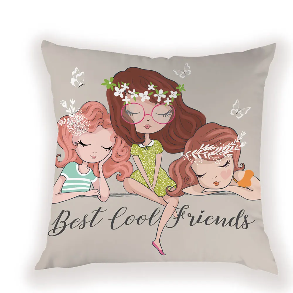 Лучший друг, чехол для подушки, розовые подушки для стульев, декоративная наволочка для дивана - Цвет: L1129-11