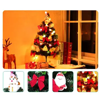 

60CM Artificial Luminous Christmas Tree With Pendant Desktop Home Decoration New Year Shopping Malls Festival Decor EU Plug U3