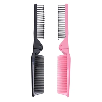 

1 Bag/6pcs Foldable Comb Double-Headed Hair Folding Comb Anti-static Hair Comb High Temperature Resistance Comb (3pcs Black, 3pc