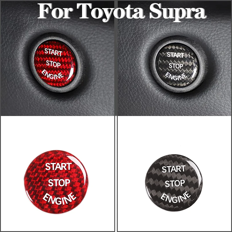 

Для Toyota Supra2019-2022 A90 однокнопочный стартовый патч из настоящего углеродного волокна 1 шт. набор аксессуаров для украшения автомобиля