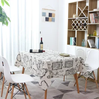 

Hot Cotton Linen Tablecloths Rectangle Table Cloth Washable Dust-Proof Table Cover for Dining Room Living Room Kitchen Decoratio