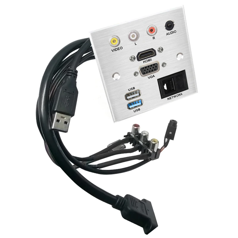 Cabo de Extensão de Liga de Alumínio Placa de Conector Compatível com Vga Hdmi Vídeo Audio Usb l r - Image 4