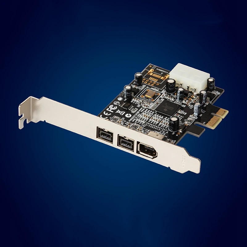 PCI E To IEEE 1394 Adapter 3 Ports 1394A x 1+1394B x 2 PCI Express Expansion Card Plug and Play for Desktop PC