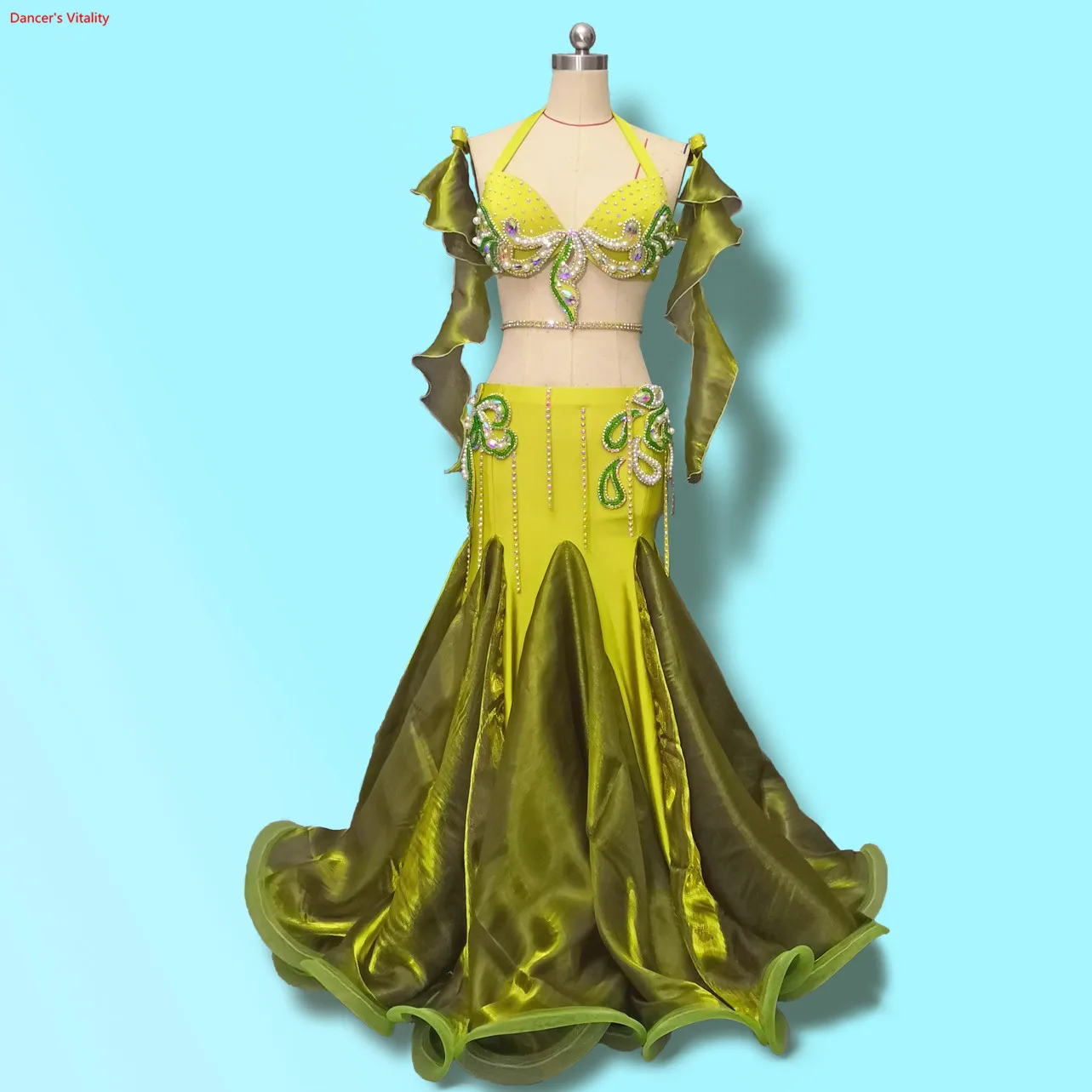 Hot Sale Professional Belly Dance Costume Set for Women Performance Outfits Bollywood Showgirl