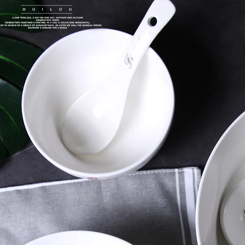 

Ceramic Bowl Creative Household Rice Bowl Hotel Tableware Bowls And Chopsticks Set Ceramic Bowl Dish & Plate Set Customizable