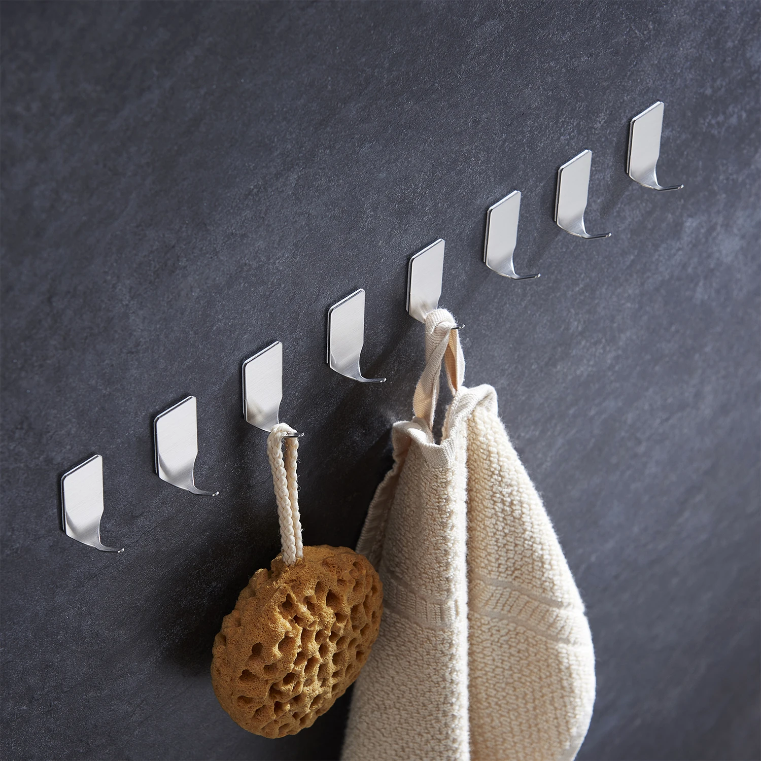 

8Pcs Towel Hooks Bathroom Wall Hooks Stainless Steel Robe Hook Hat Bag Towel Hook Hanging Hook Clothes Hook Adhesive Coat Hooks