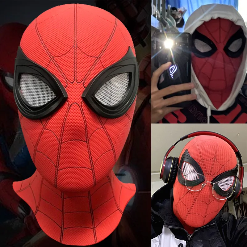 Pvc Spider Costume Helmet Mask Kigurumi Hero Expedition 1:1 Superhero Cosplay Head Wear Halloween Hat Boys Day Gift Headgear |
