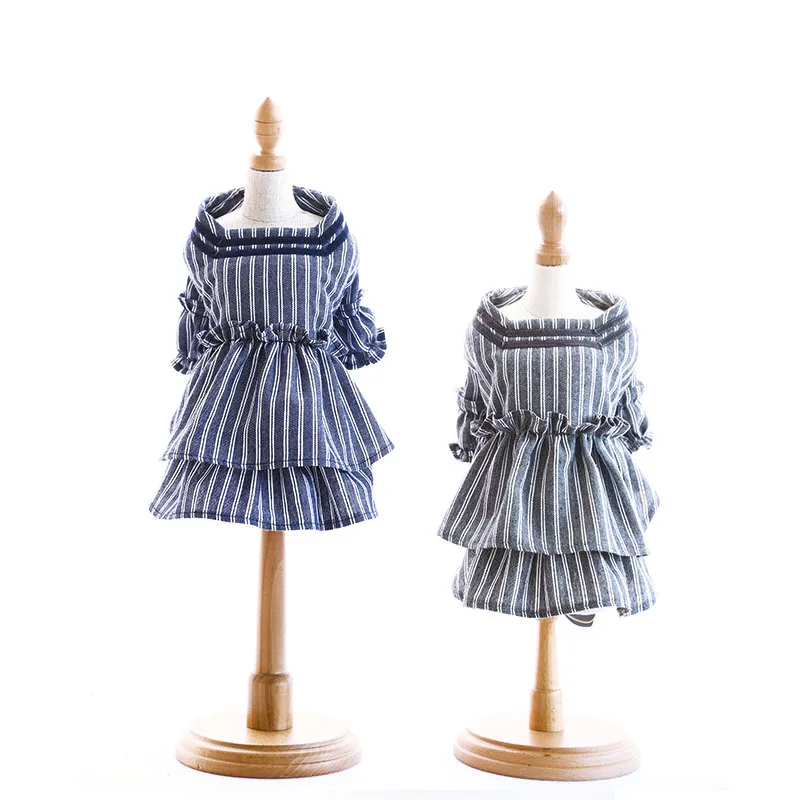 

Navy Blue and Grey Colors Warm Dresses for Dogs Costumes for Pets Two Feet Warm Skirts for Pet Dog Clothes for French Bulldog