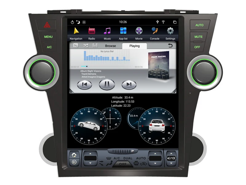 AVGOTOP Android 8,1 Tesla DVD Автомобильный плеер для TOYOTA HIGHLANDER 2009-2012 6 ядер+ 4G+ 32G ips экран