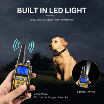 

800m Electric Dog Training Collar Remote Control Waterproof Rechargeable Collars for Shock Vibration Sound adiestramiento perro