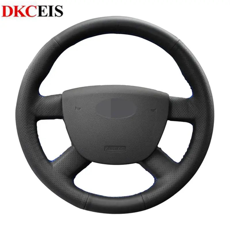 Чехол рулевого колеса автомобиля для Ford Focus 2 2005 2011 C MAX 2007 2010 Transit Kuga 2008 DIY черная