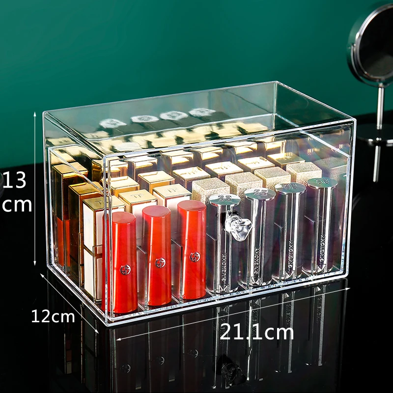 Drawer Lipstick Storage Box Dressing Table Lip Gloss Multi Compartments Makeup Organizer Shelf Luxury Cosmetics Organiser 2