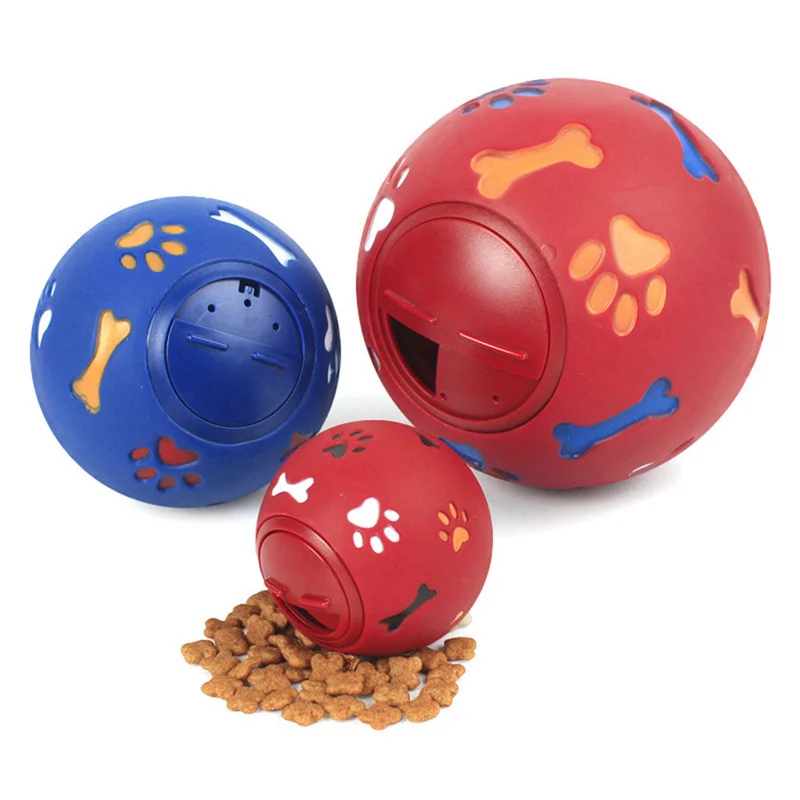 Dog Toy Rubber Ball Chew Dispenser Leakage Food Play Ball Interactive Pet Dental Teething Training Toy