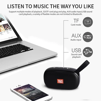 

New TG173 Mini Bluetooth Speaker Portable Wireless Subwoofer Outdoor Handsfree Call FM Radio TF SD USB SPEAKERS for Phone PC