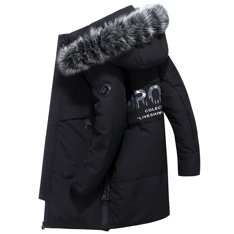 2022 New Men's Down Jacket Winter Male Jacket High Quality Long Thick Warm Coat Fashion Trends Fur Hooded Parkas Men's Coat 3XL
