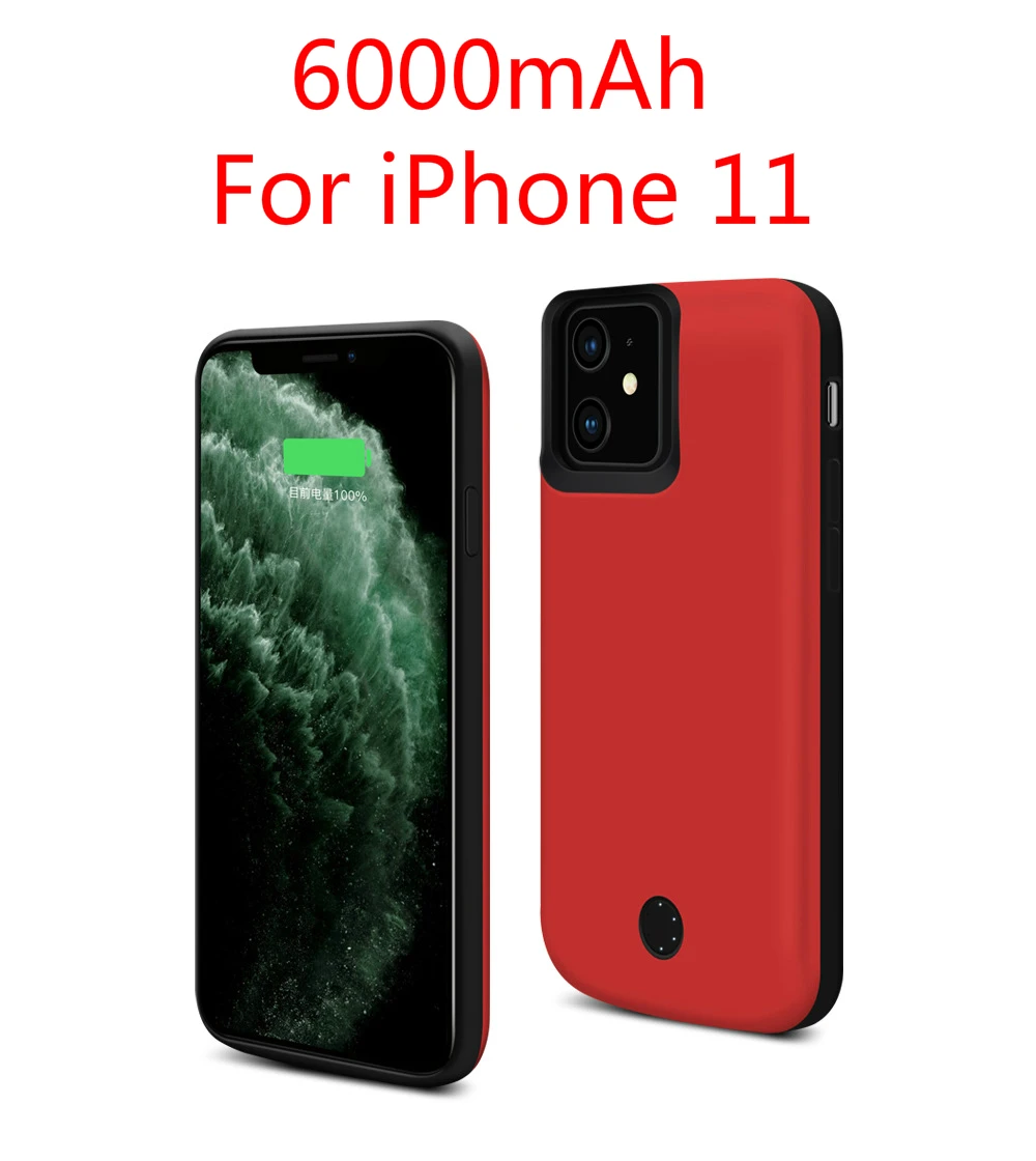 Чехол для аккумулятора для iphone 11 Pro Max внешний аккумулятор зарядное устройство чехол для iphone 11 5000/6000 мАч Зарядное устройство Чехол