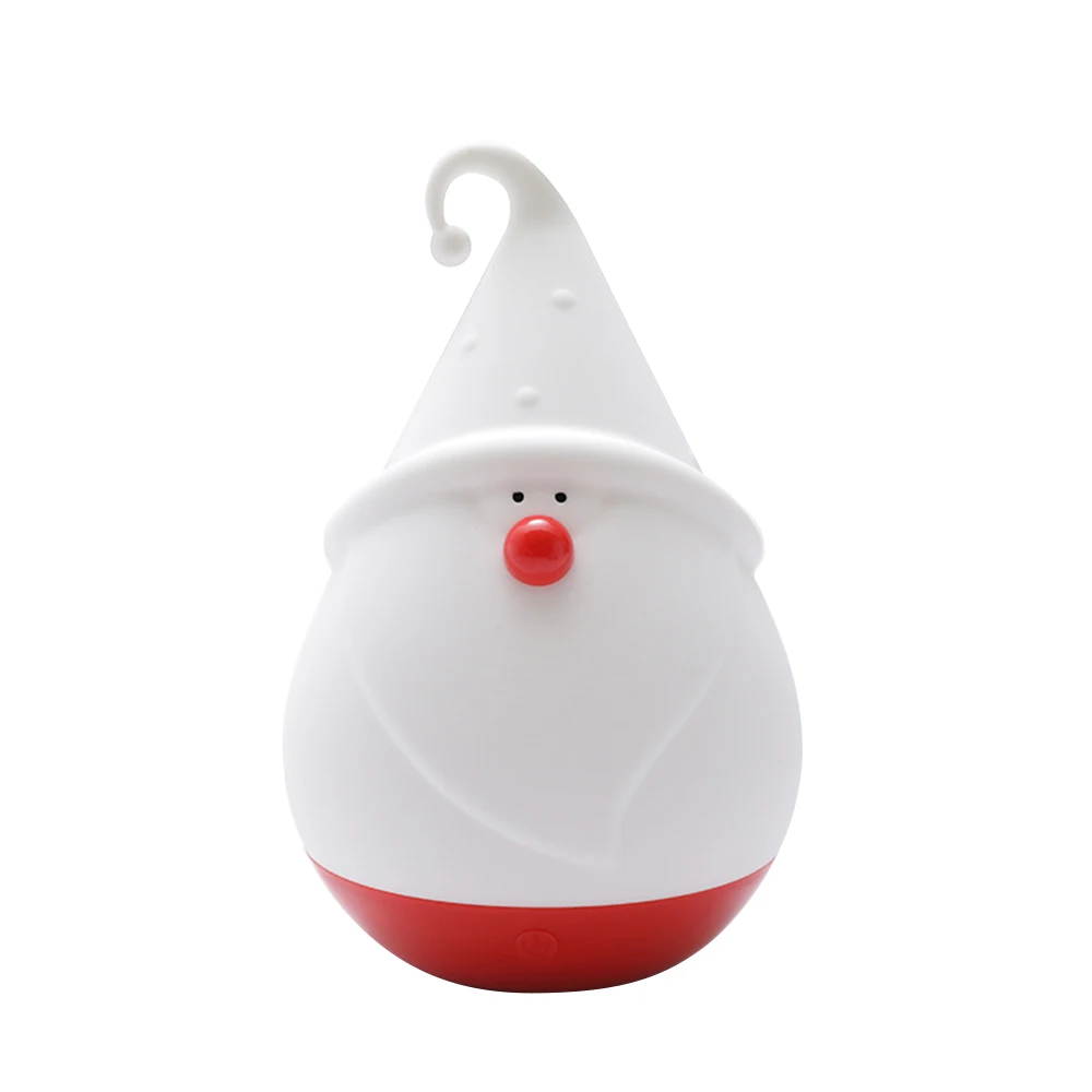 White Kawaii Santa Claus Patted Silicone LED Lamp Night Light Touch Sensor Tap Control Gift for Children Baby Kids