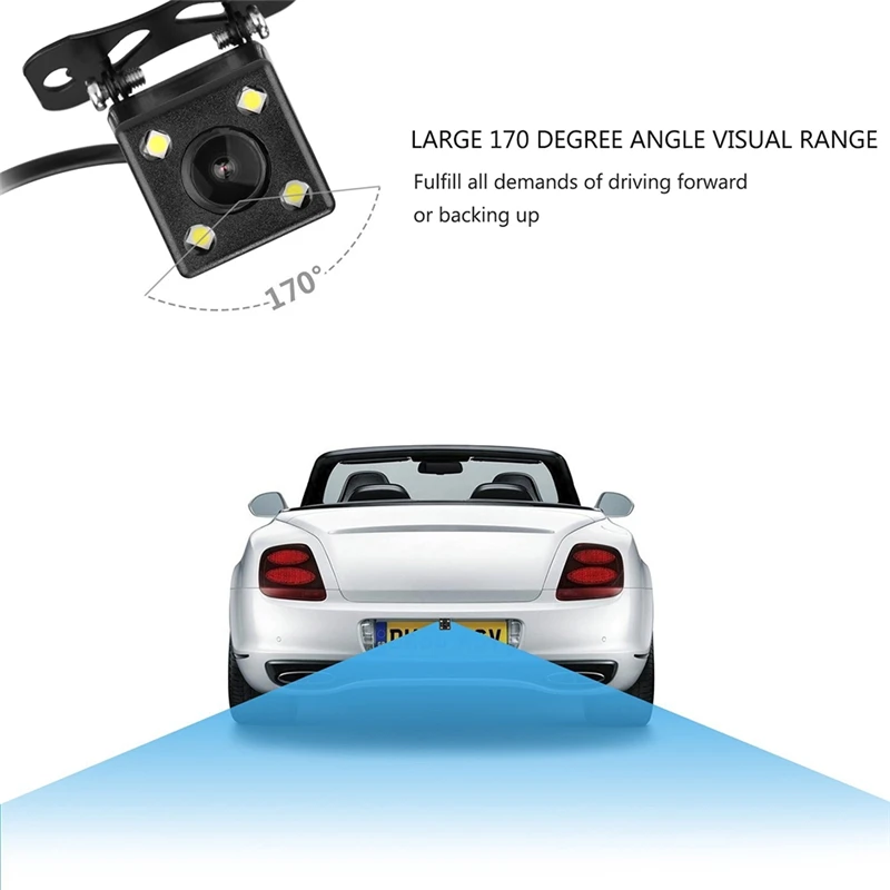 YuanTing Vehicle 4 светодиода HD ночное видение Автомобильная камера заднего вида IP67 водонепроницаемая парковочная камера с углом обзора 170 °