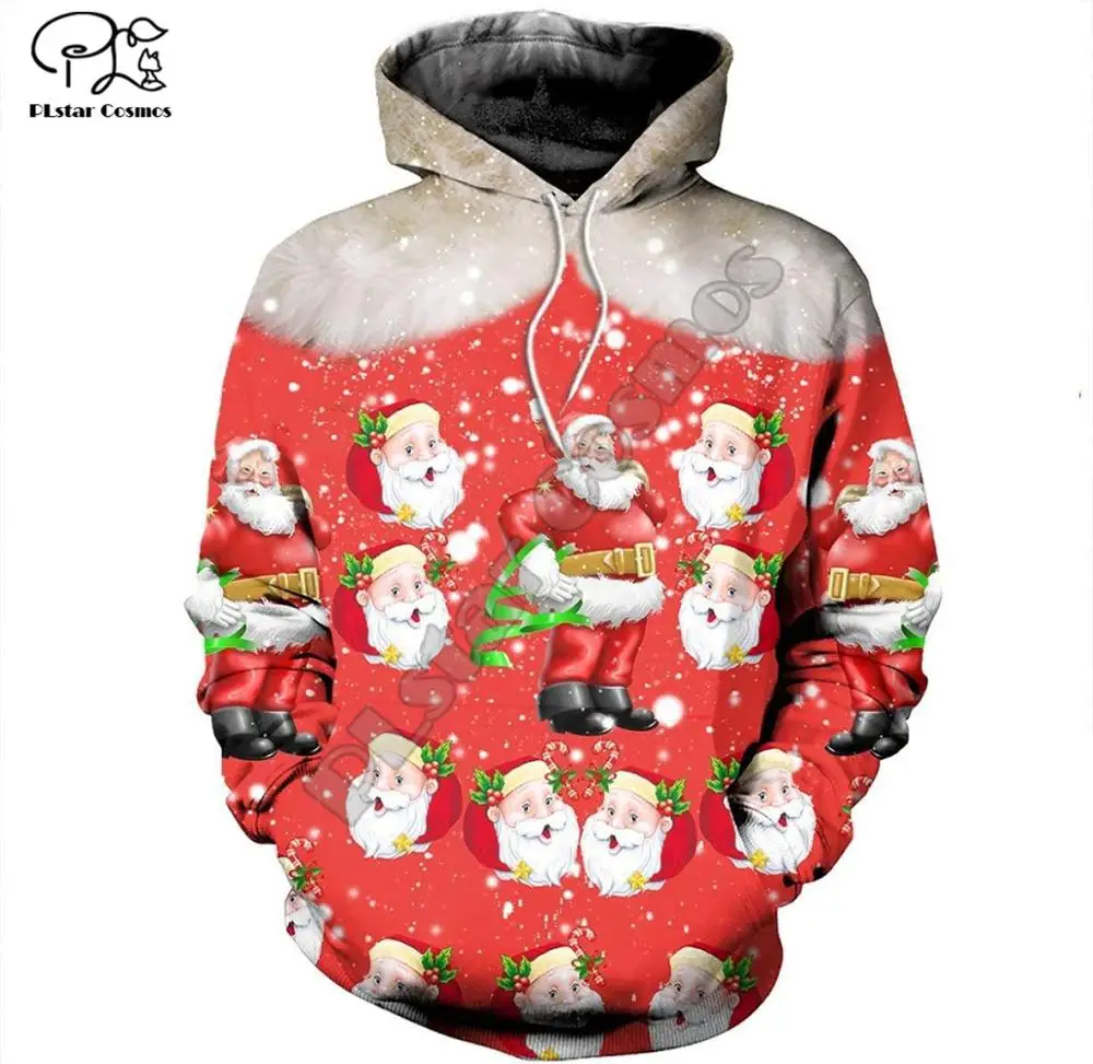 

PLstar Cosmos deer Santa Claus Merry Christmas 3D Printed Hoodie/Sweatshirt/Jacket/shirts Mens Womens HIP HOP horse style-6