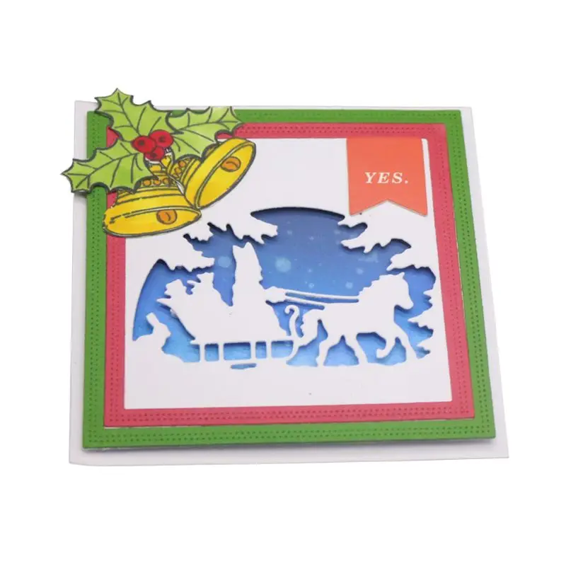 

Santa Claus Driving Metal Cutting Dies Stencil DIY Scrapbooking Album Stamp Paper Card Embossing Craft Decor