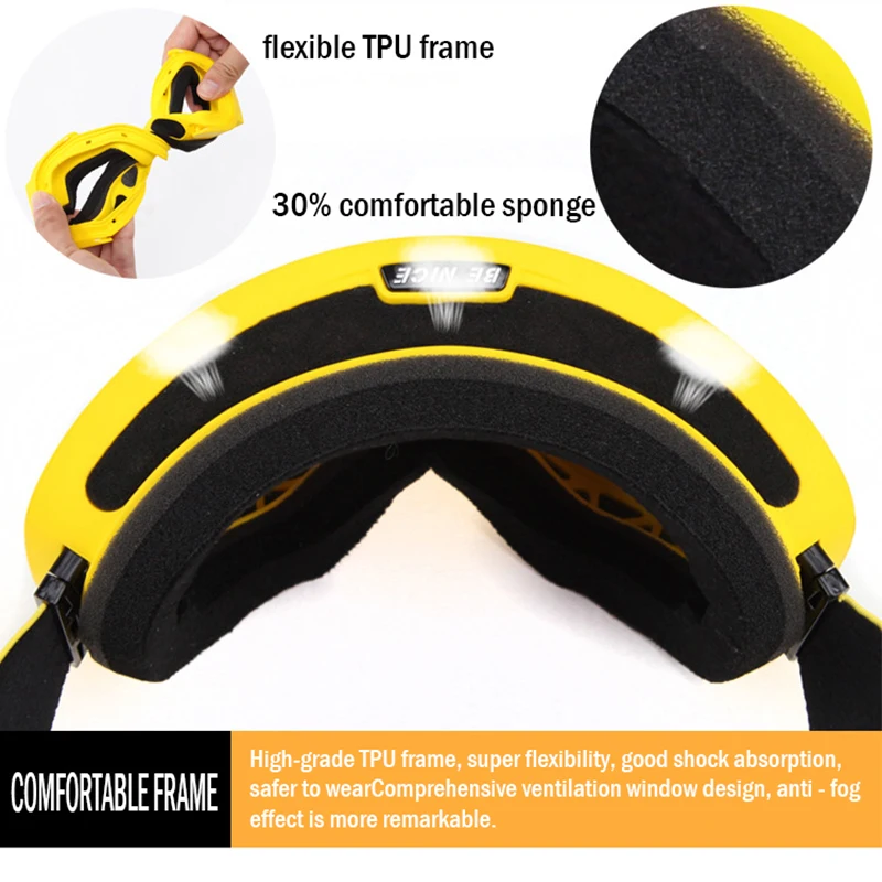 Лыжные очки для мужчин и женщин мужские сноуборда катания на лыжах с защитой UV400