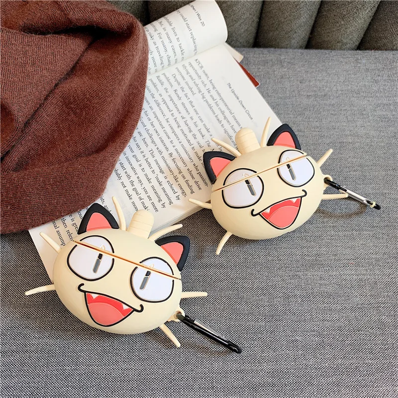 3d 猫ニャースため Airpods かわいい Bluetooth イヤホン保護カバー Airpod 2 シリコーンアクセサリーとキーホルダー Aliexpress 家電製品