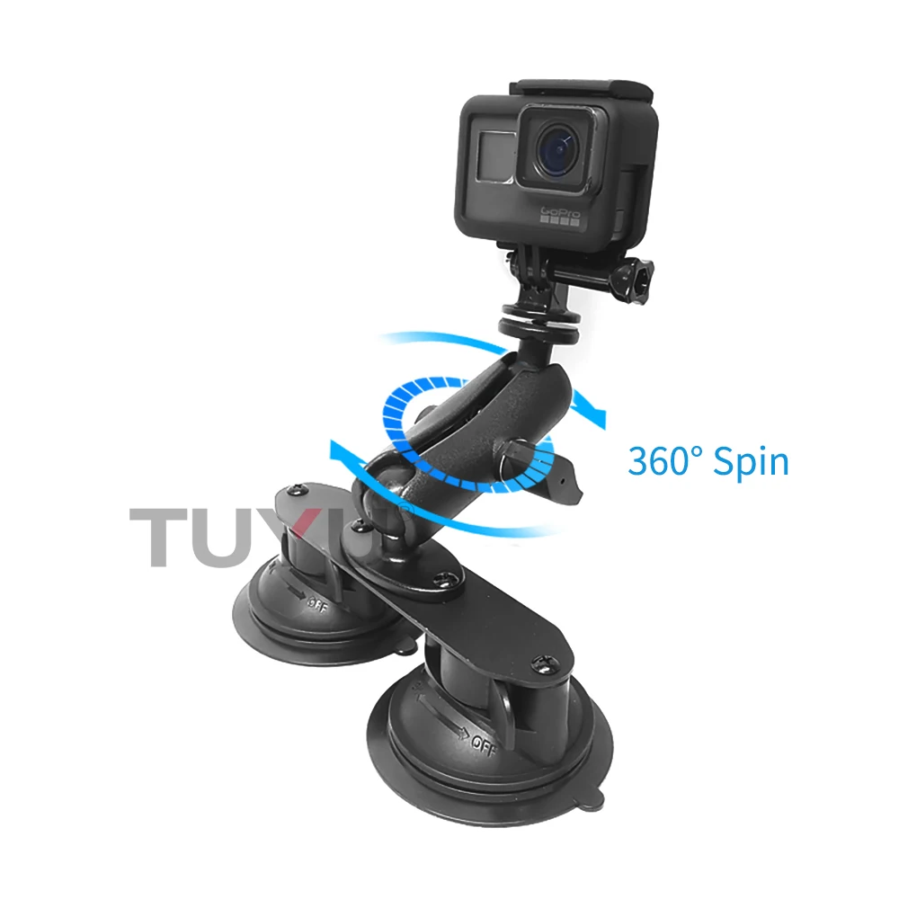 inch ball head dual flat car suction cup holder suitable