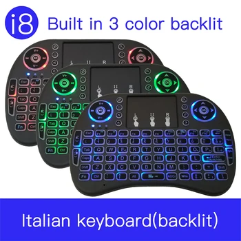 

Italian i8 keyboard backlit English Russian Spanish Air Mouse 2.4GHz Wireless Keyboard Touchpad Handheld for TV Box H96 max PC