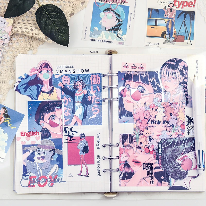 VanYi 60 unids/pack femenino estilo lindo Material letras de papel cuadrado Scrapbooking haciendo planificador bala Proyecto de diario Tarjeta de DIY
