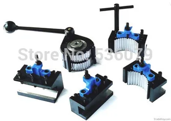 Cheap TOOE5 200-400mm Lathe Swing 40-position Quick Change Tool Post Set, European Style, Contain 5pcs: 1pcs Tool Post And 4pcs Holder