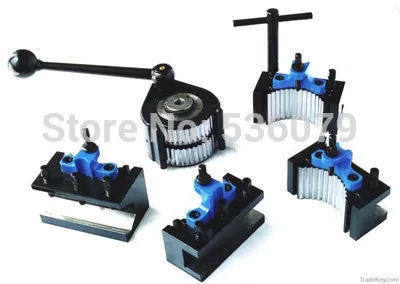 

TOOE5 200-400mm lathe swing 40-position quick change tool post set, European style, contain 5pcs: 1pcs tool post and 4pcs holder
