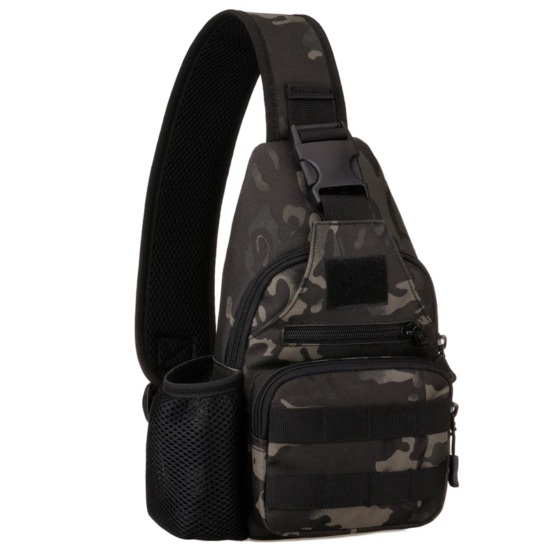 Black camouflage USB зарядное устройство Мужская нагрудная сумка Военная штурмовая нагрудная сумка Портативная дорожная сумка для бутылки с водой мужская сумка-слинг аксессуары для путешествий - Цвет: Black camouflage