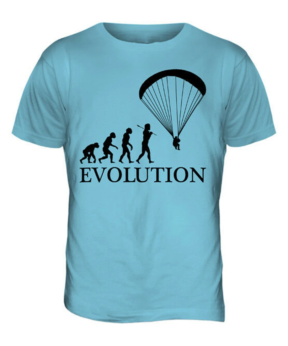 Paraglider Evolution Of Man Мужская футболка топ подарок хлопковая на заказ |