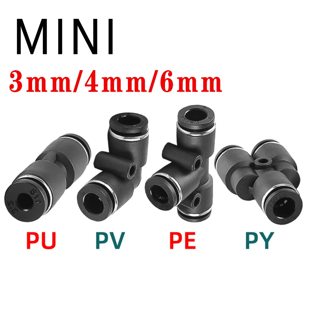 

Mini Pneumatic Quick Coupling PU PV PE PY 3 4 6mm Trachea Quick Plug Hose Air Compressor Fitting Quick Coupling