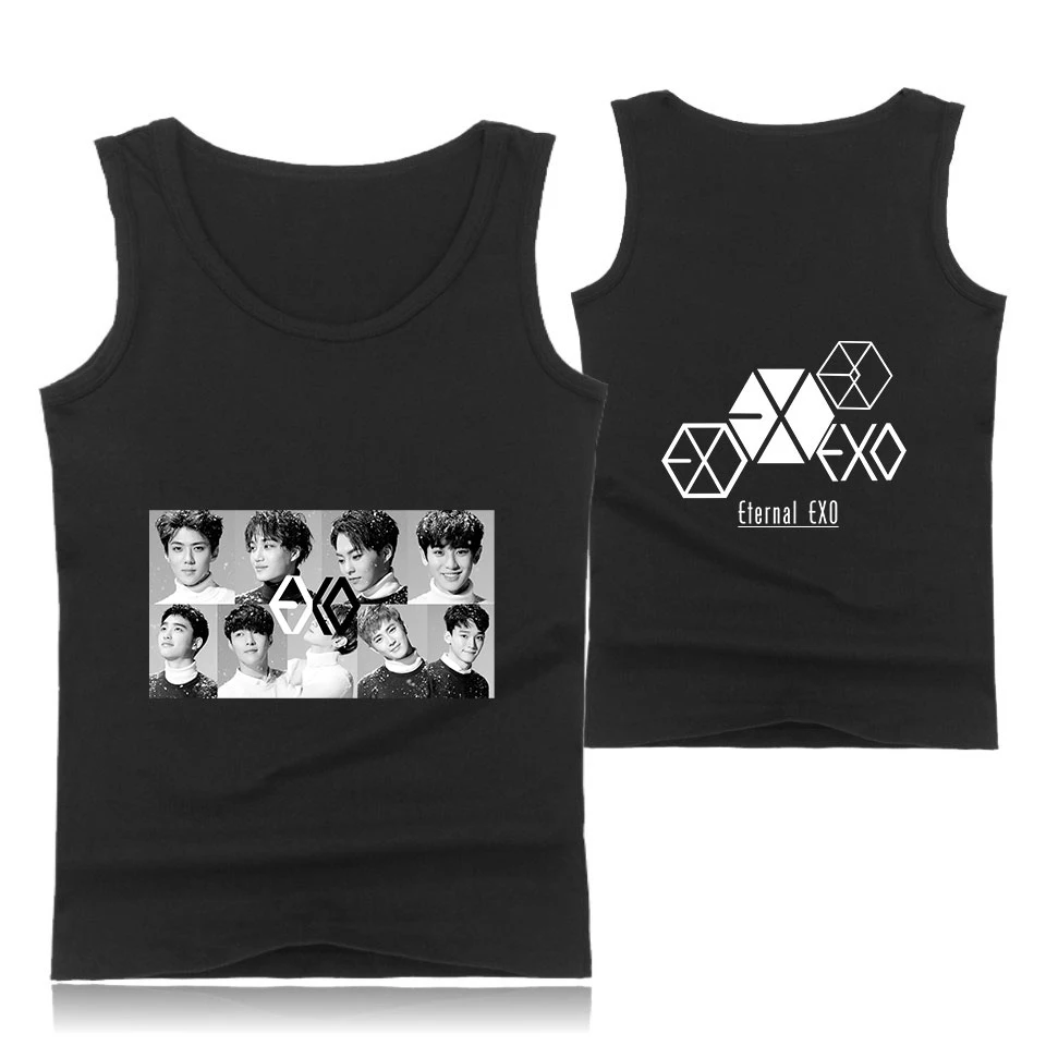 Новое поступление 2019exo Летний жилет Kpop член печать изображений модная майка без рукавов Мужская Фитнес рубашка Мужская s 4XL Повседневная