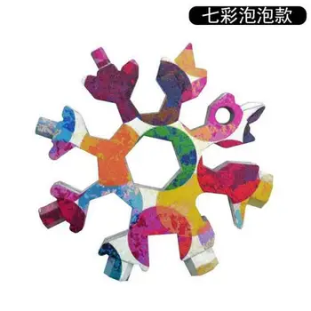 

1PC 18 in 1 Multi-Function Wrenches Combination Portable Hex Wrench Camp Survive Outdoor Snowflake Shape EDC Tools keychain