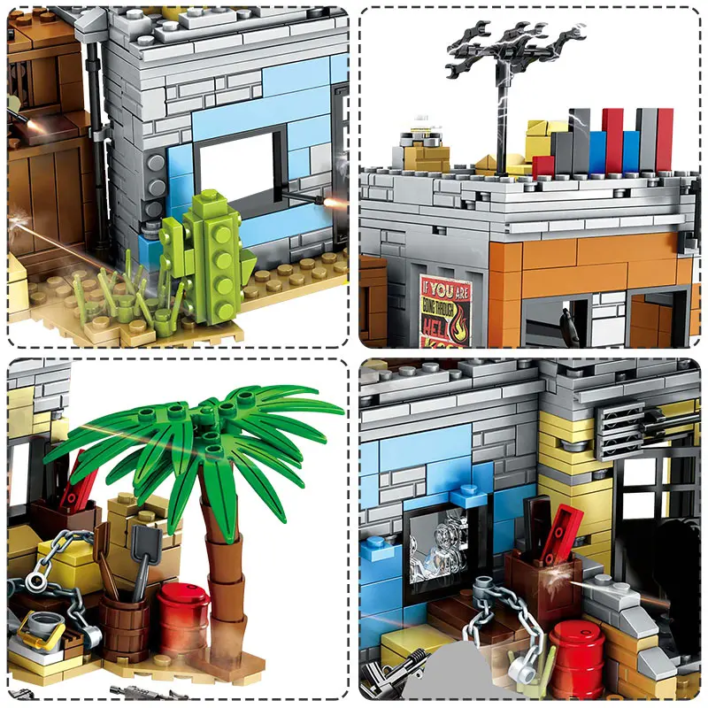 Najtaniej 912 sztuk wojskowe klocki Legoingly armia WW2 policja miejska PUBG Battlegrounds żołnierze broń pistolet cegły zabawki dla chłopców