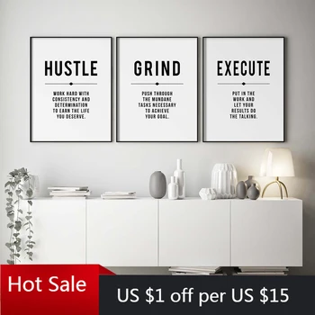 

Grind Hustle Success Motivational Posters Prints Office Room Decor Modern Wall Art Entrepreneur Motivation Canvas Painting Pictu