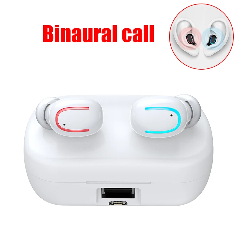 White Binaural Call HBQ Q32 Bluetooth наушники TWS наушники беспроводные наушники Bloototh гарнитура 5,0 Blutooth наушники с шумоподавлением для IPhone - Цвет: White Binaural Call