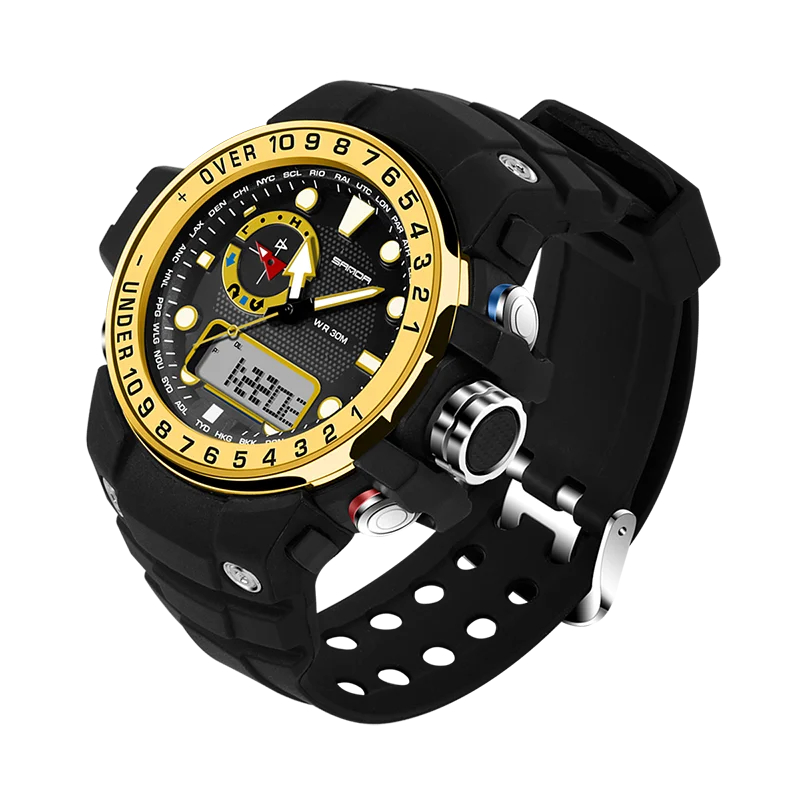 

SANDA Top Brand Men's Watch relogio masculino Multi-function Double Display Cold Light Electronic Watch Outdoor Gift Watch Men