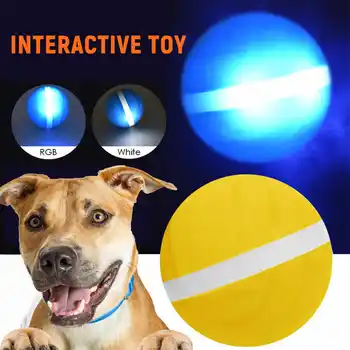 

Dog Pet Toy Ball Jumping Ball Electric Cat Pet Balls LED Rolling Flash Ball Fun Toy DC 5V 360 Degree Rolling Tools USB Charging