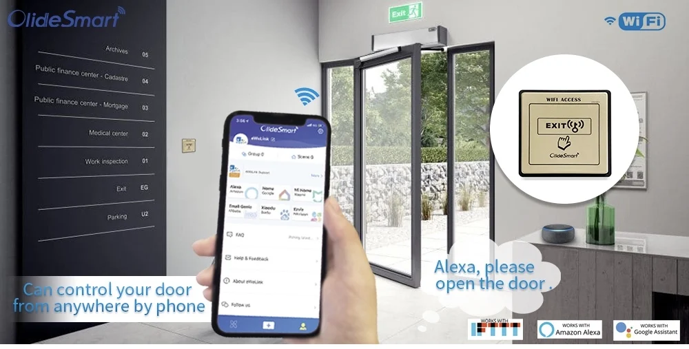 Olide OS1001 умный автоматический дверной wifi переключатель, работа с ALEX, GOOGLE HOME