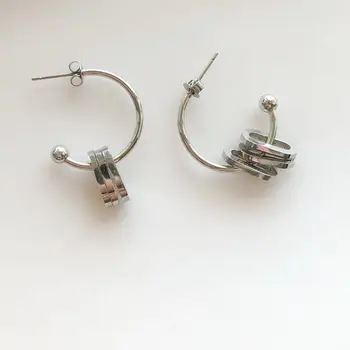 

2020 new Justin Earrings simple Metal Fashion brass white gold plated metal color small tiny little earrings punk for women