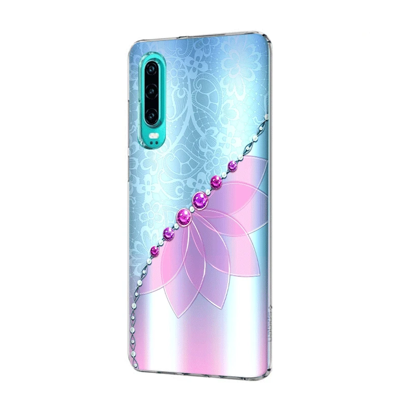 Мобильный чехол для телефона для Honor 6A 6C 7A 7X8 8X 8C 9 9X10 20 Lite рro твердый переплет цветок с кристаллами стразами в виде ракушки