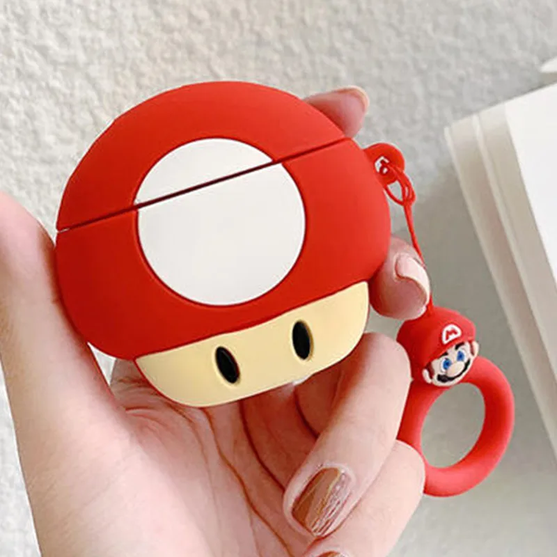 06 3D Силиконовый Мультфильм Coque Супер Марио гриб чехол для Air pods 1 2 наушники чехол для Apple Airpods Силиконовые чехлы Funda - Цвет: 06