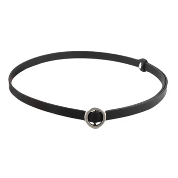 

2020 Women's Comfortable Solid Color Belts Adjustable No Punching PU Narrow Waist Belt Luxury Buckle Pearl Casual Outdoor Belts