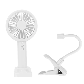 

Mini Portable USB Fan with LED Light Cooler Mini Fans Handy Clip Small Desk Desktop USB Cooling Fan 3 Speed Adjustable with Base