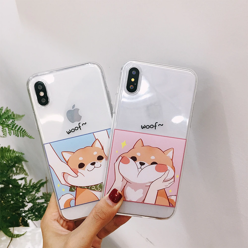 Чехол с рисунком Шиба ину для iphone 8 Plus 6 s plus прозрачный мягкий силиконовый чехол XS