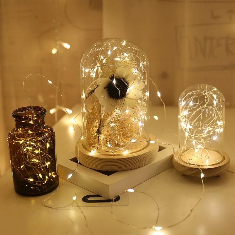 Украшение рождественской елки для дома 10 м 100LED гирлянда медная проволока коркер гирлянда сказочные огни Свадебный декор вечерние новогодние, B